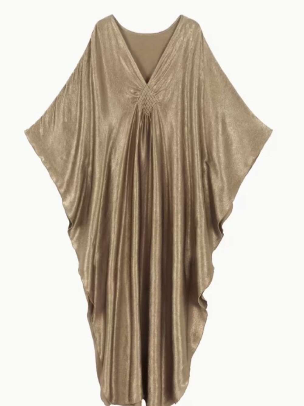 Gold Metallic Kaftan Caftan Dress Plus Size Resort Lounge Maxi